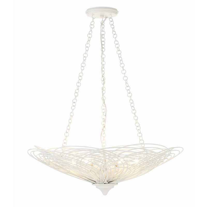 Crystorama Doral 6 Light Chandelier, Matte White