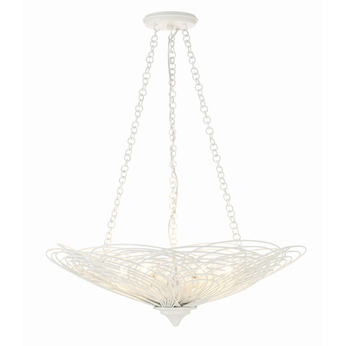 Crystorama Doral 6 Light Chandelier, Matte White