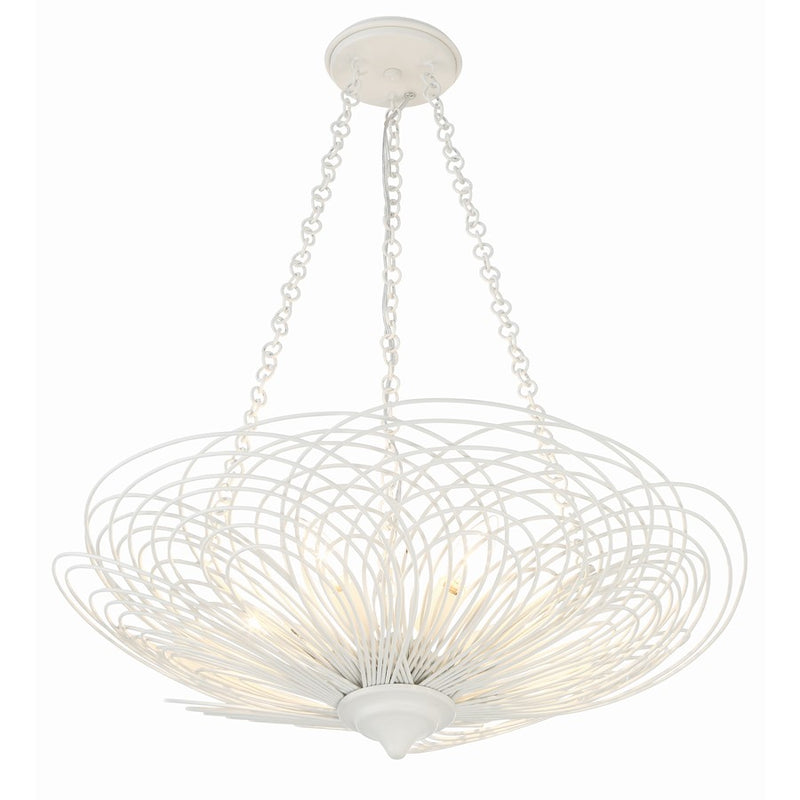 Crystorama Doral 6 Light Chandelier, Matte White