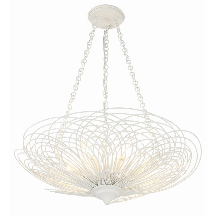 Crystorama Doral 6 Light Chandelier, Matte White