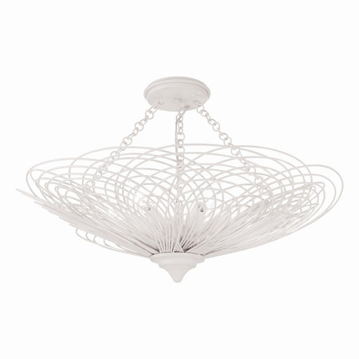 Crystorama Doral 6 Light Semi Flush Mount, Matte White