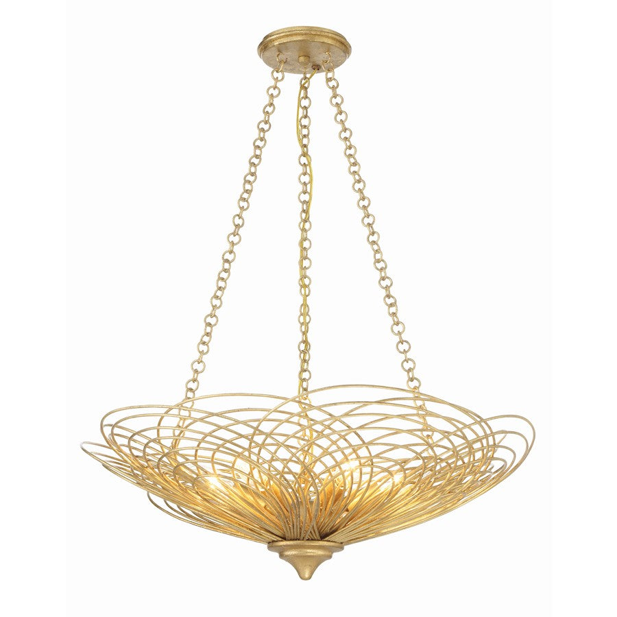 Crystorama Doral 6 Light Chandelier, Renaissance Gold