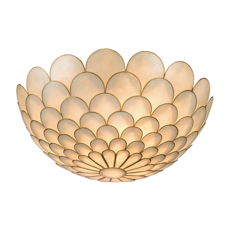 Crystorama Darby 3 Light 16" Semi Flush Mount, Soft Gold/White