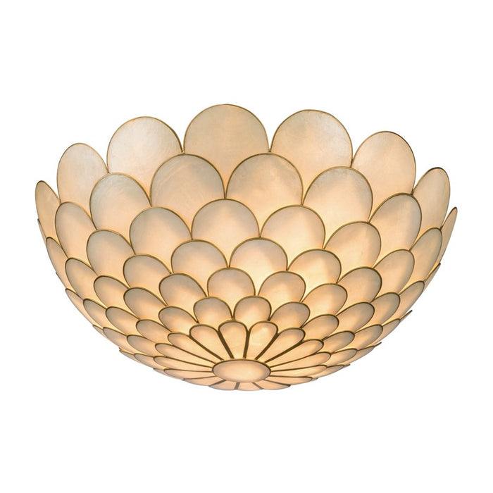 Crystorama Darby 3 Light 16" Semi Flush Mount, Soft Gold/White