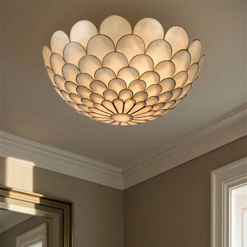Crystorama Darby 3 Light 16" Semi Flush Mount, Soft Gold/White