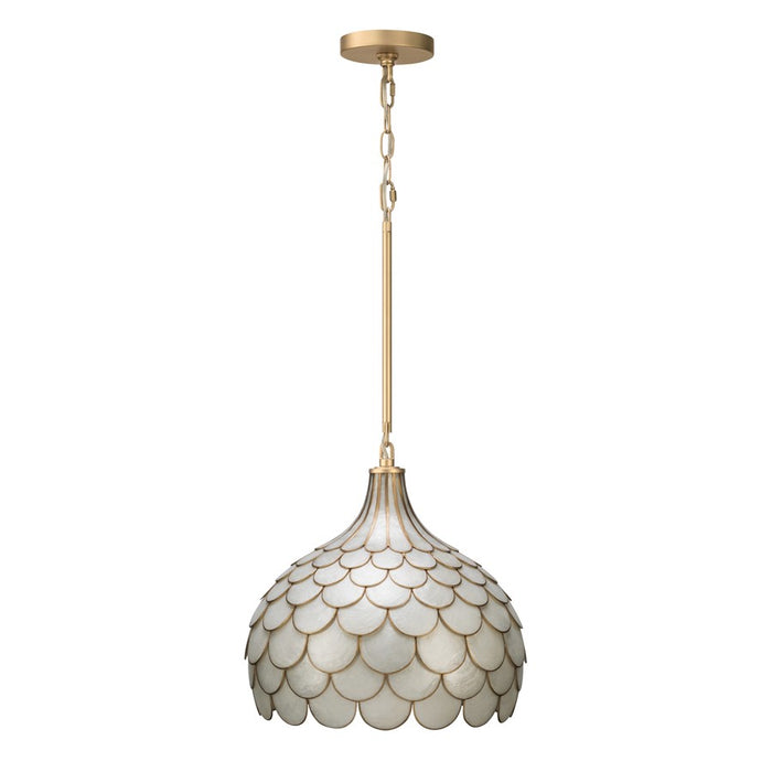 Crystorama Darby 3 Light 14" Pendant, Soft Gold/White