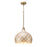 Crystorama Darby 3 Light 14" Pendant, Soft Gold/White