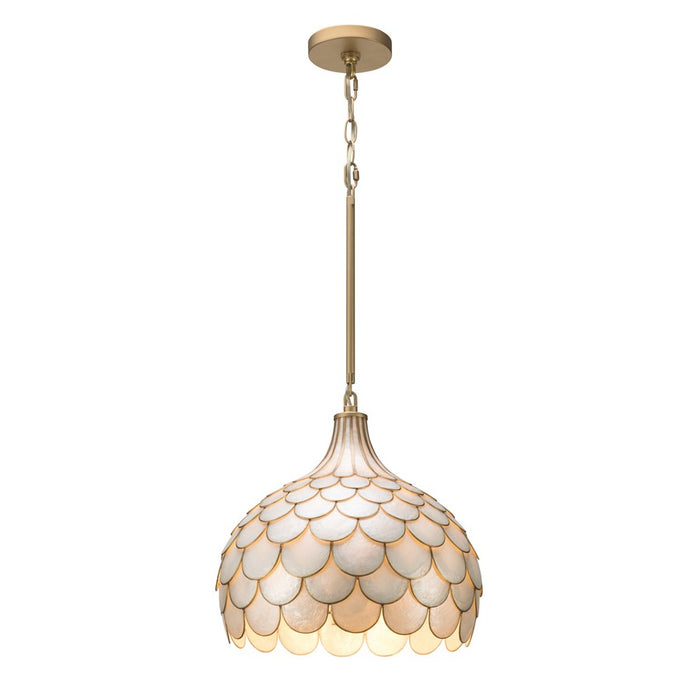 Crystorama Darby 3 Light 14" Pendant, Soft Gold/White