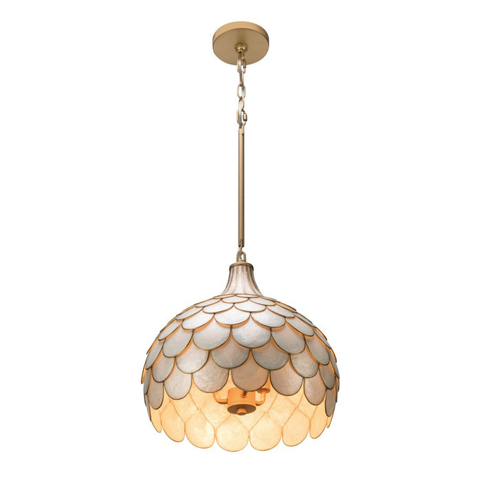 Crystorama Darby 3 Light 14" Pendant, Soft Gold/White