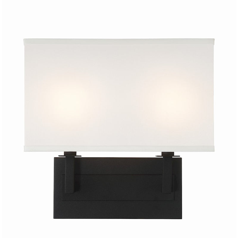 Crystorama Durham 2 Light Sconce, Black Forged