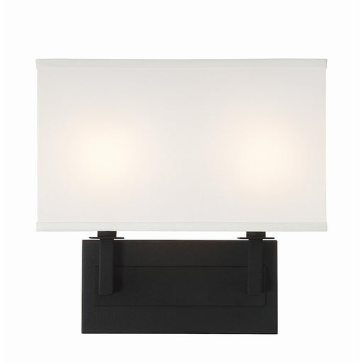 Crystorama Durham 2 Light Sconce, Black Forged