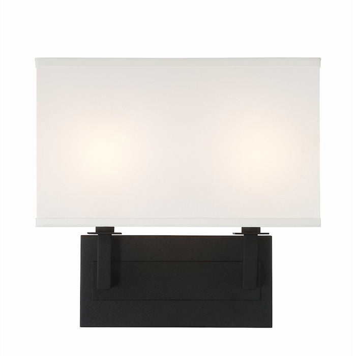 Crystorama Durham 2 Light Sconce, Black Forged