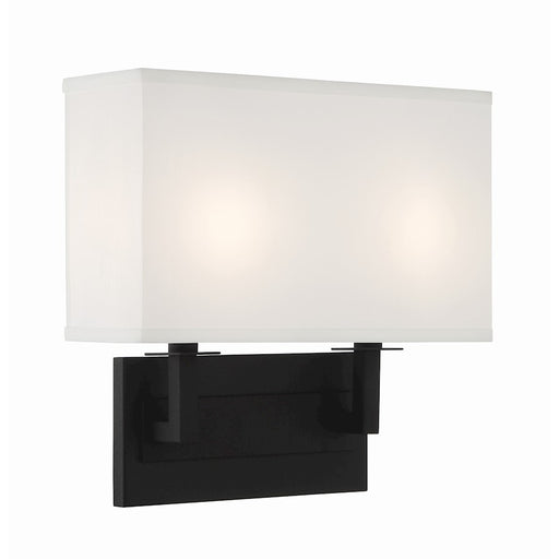 Crystorama Durham 2 Light Sconce, Black Forged