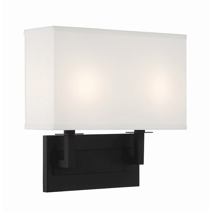 Crystorama Durham 2 Light Sconce, Black Forged
