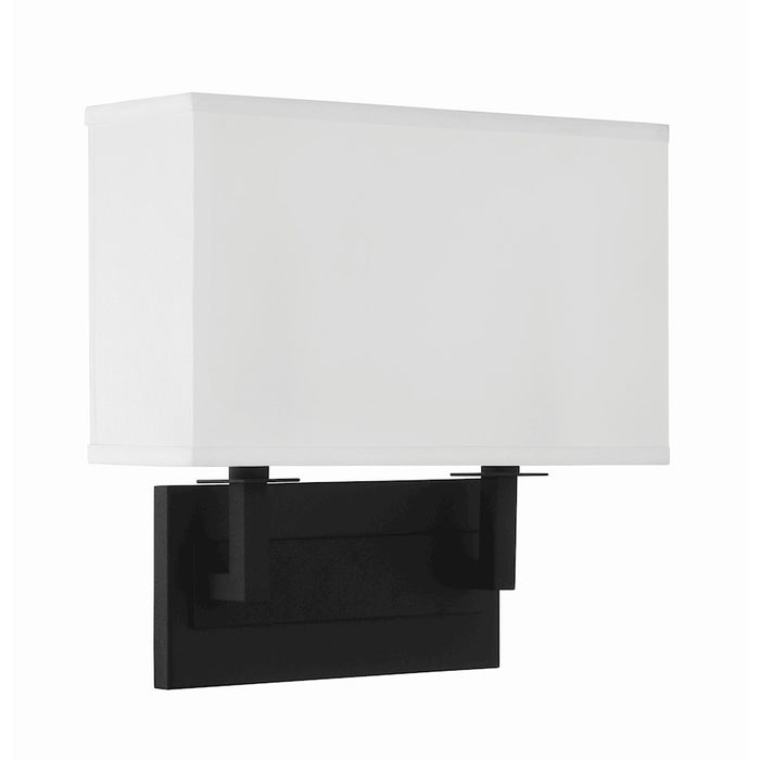 Crystorama Durham 2 Light Sconce, Black Forged
