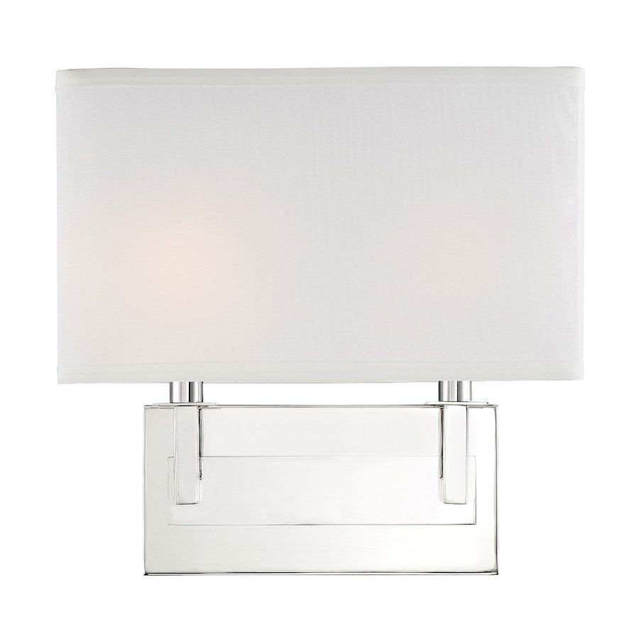 Crystorama Durham 2 Light Polished Nickel Wall Mount