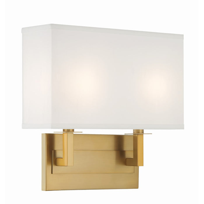 Crystorama Durham 2 Light Sconce, Vibrant Gold