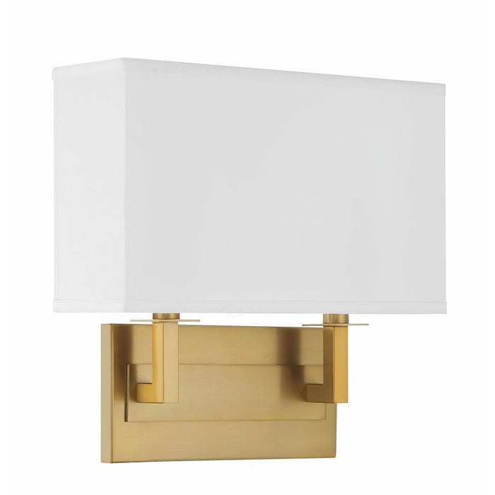 Crystorama Durham 2 Light Sconce, Vibrant Gold