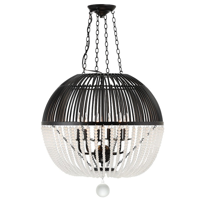 Crystorama Duval 6 Light Pendant, Matte Black