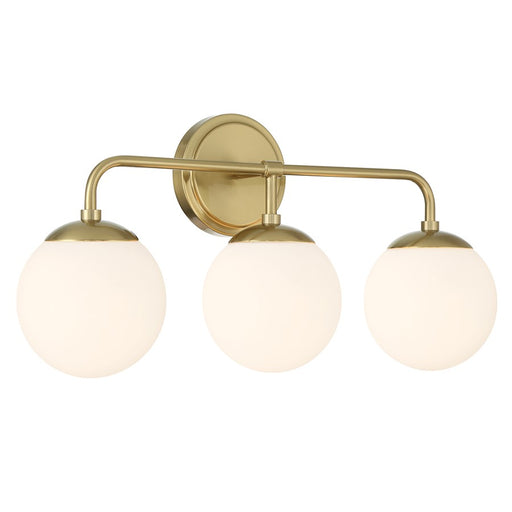 Crystorama Maverick 3 Light Bathroom Vanity, Gold/Frosted