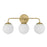Crystorama Maverick 3 Light Bathroom Vanity, Gold/Frosted