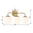 Crystorama Maverick 3 Light Bathroom Vanity, Gold/Frosted