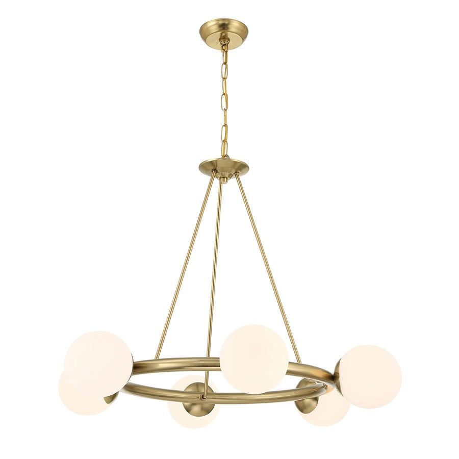 Crystorama Maverick 6 Light Chandelier, Gold/Frosted