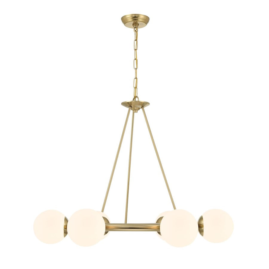 Crystorama Maverick 6 Light Chandelier, Gold/Frosted