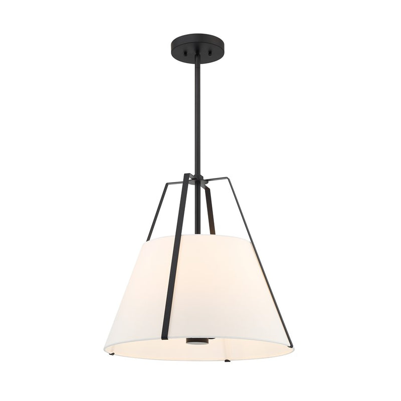 Crystorama Everly 4 Light 20" Pendant, Black/White