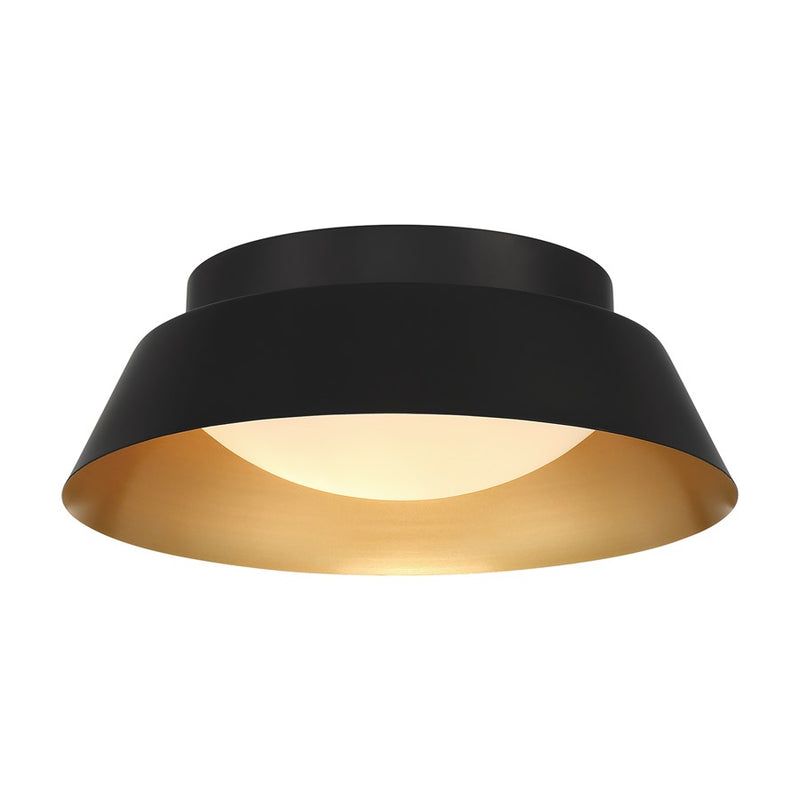 Crystorama Donoven 2 Light Flush/Semi Flush, Black/Gold