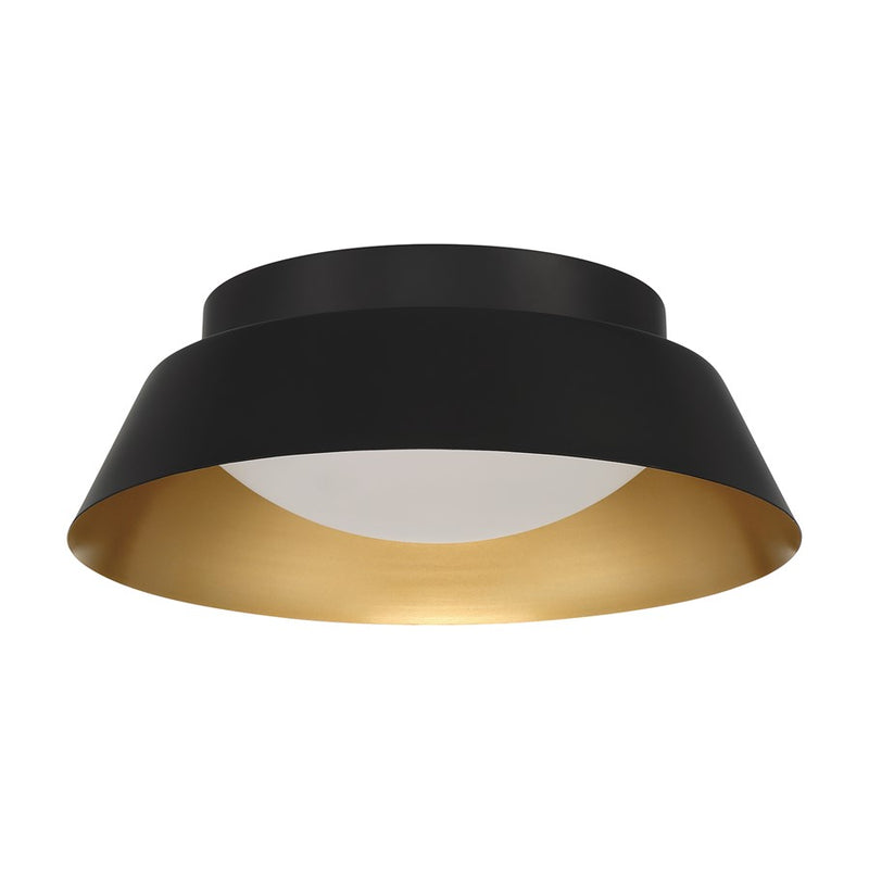 Crystorama Donoven 2 Light Flush/Semi Flush, Black/Gold