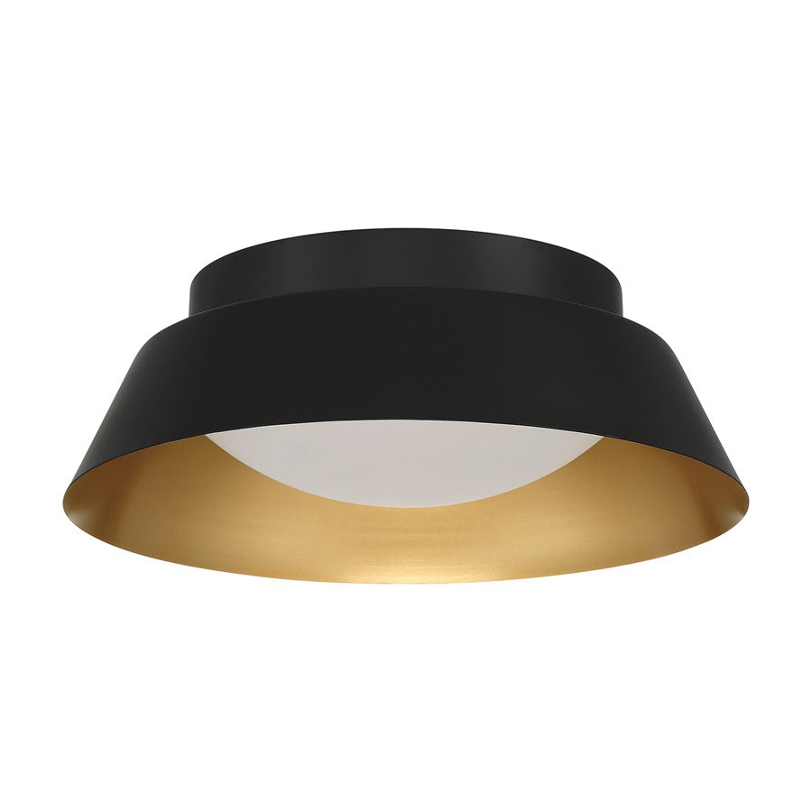 Crystorama Donoven 2 Light Flush/Semi Flush, Black/Gold
