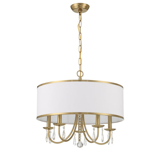 Crystorama Adalynn 5 Light Chandelier, Gold/White/Clear
