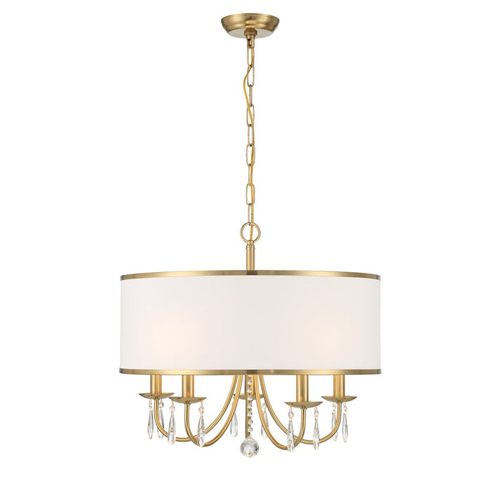 Crystorama Adalynn 5 Light Chandelier, Gold/White/Clear
