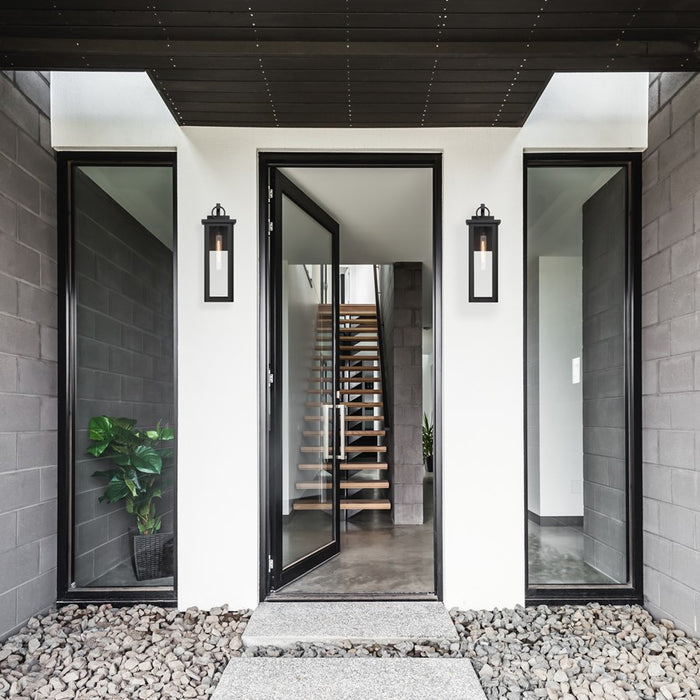 Crystorama Boadie 1 Light 19" Outdoor Sconce, Black