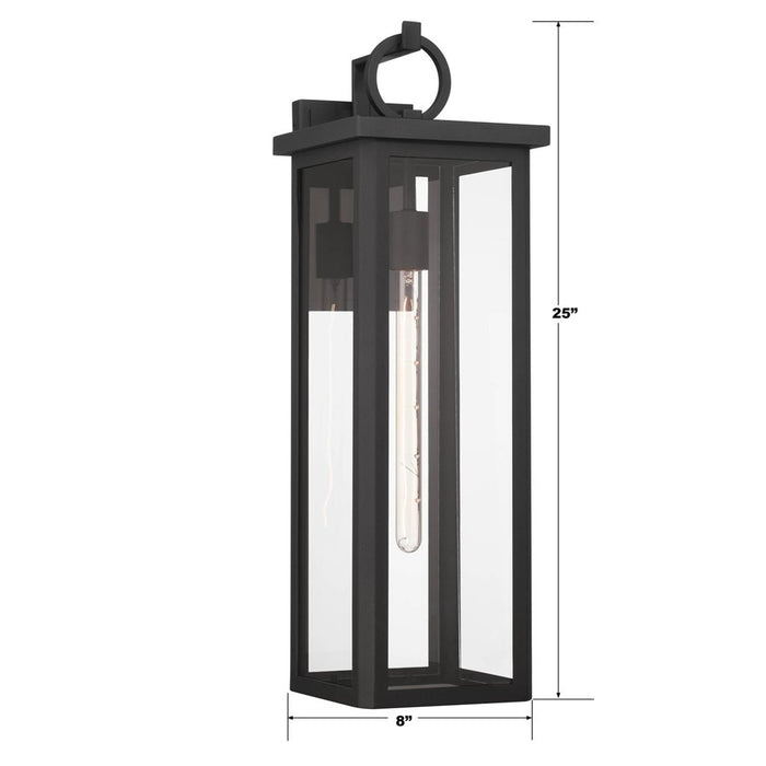 Crystorama Boadie 1 Light 25" Outdoor Sconce, Black