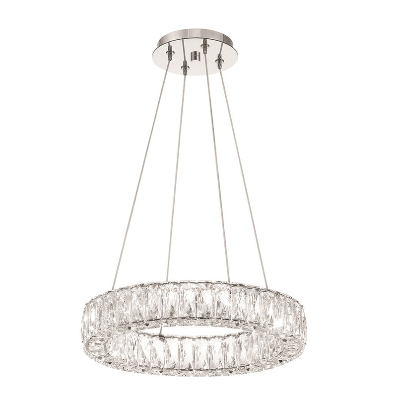 Crystorama Kinsley 1 Light Chandelier, Silver/Chrome/Clear