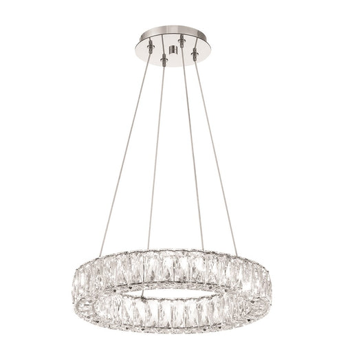 Crystorama Kinsley 1 Light Chandelier, Silver/Chrome/Clear