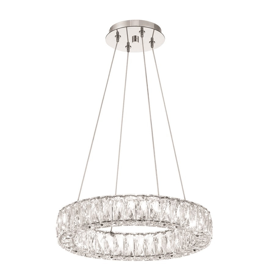 Crystorama Kinsley 1 Light Chandelier, Silver/Chrome/Clear