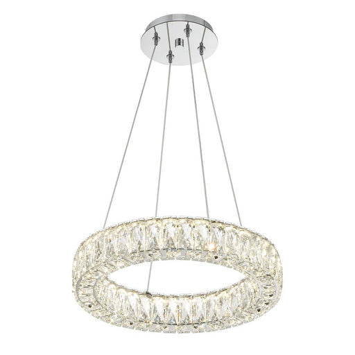 Crystorama Kinsley 1 Light Chandelier, Silver/Chrome/Clear