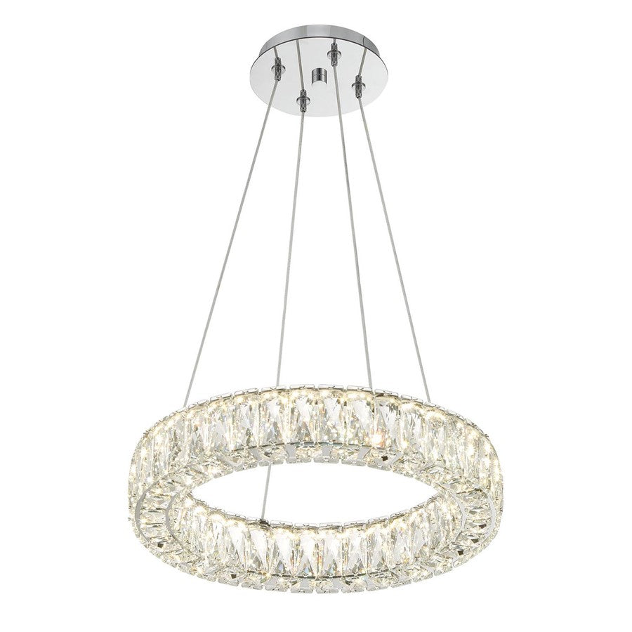 Crystorama Kinsley 1 Light Chandelier, Silver/Chrome/Clear