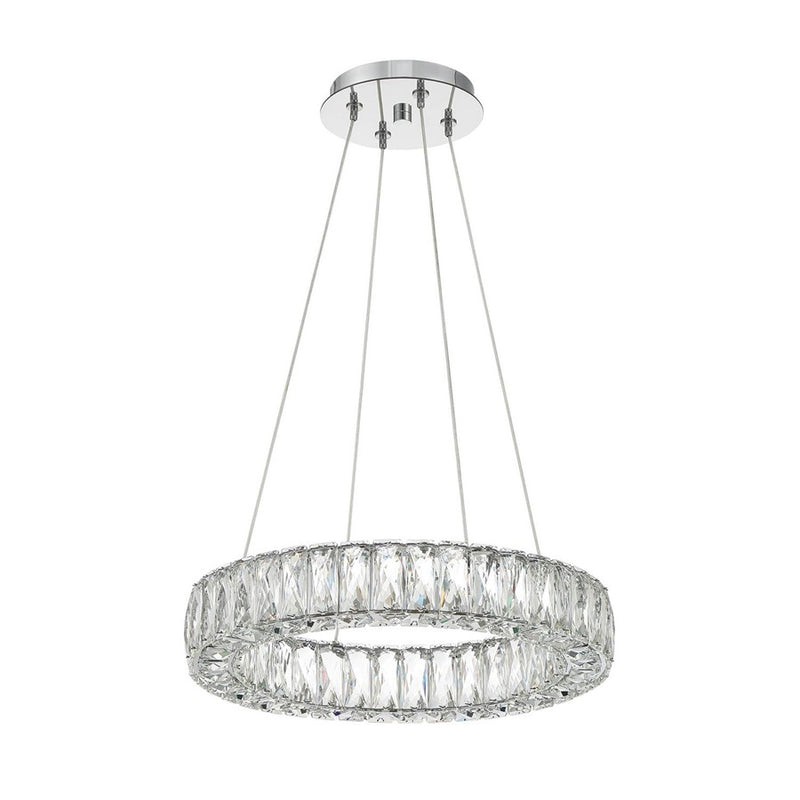 Crystorama Kinsley 1 Light Chandelier, Silver/Chrome/Clear