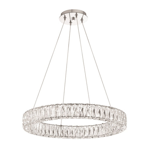Crystorama Kinsley 1 Light Pendant, Silver/Chrome/Clear