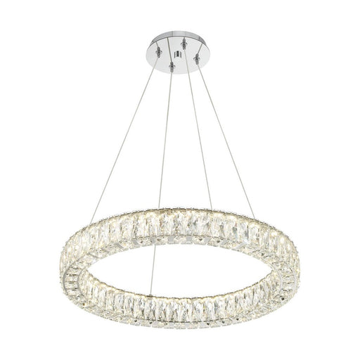 Crystorama Kinsley 1 Light Pendant, Silver/Chrome/Clear