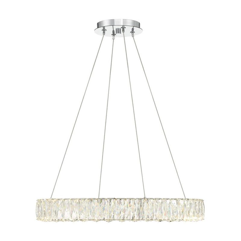 Crystorama Kinsley 1 Light Pendant, Silver/Chrome/Clear