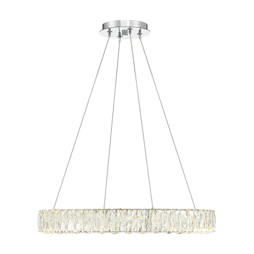 Crystorama Kinsley 1 Light Pendant, Silver/Chrome/Clear