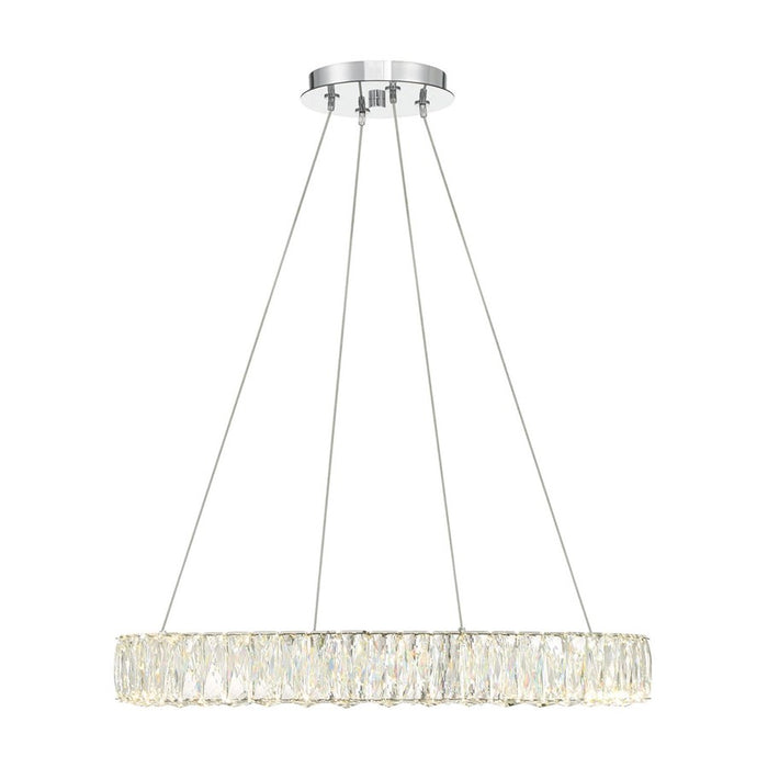 Crystorama Kinsley 1 Light Pendant, Silver/Chrome/Clear