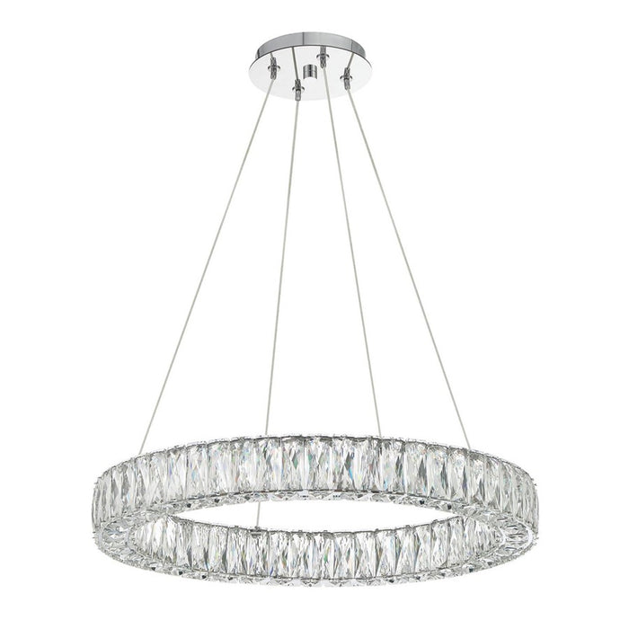 Crystorama Kinsley 1 Light Pendant, Silver/Chrome/Clear