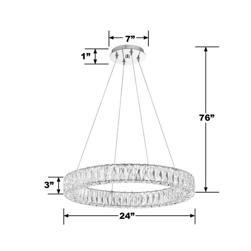 Crystorama Kinsley 1 Light Pendant, Silver/Chrome/Clear