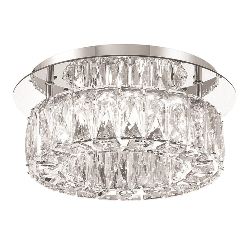 Crystorama Kinsley 1 Light 12" Flush, Silver/Chrome/Clear